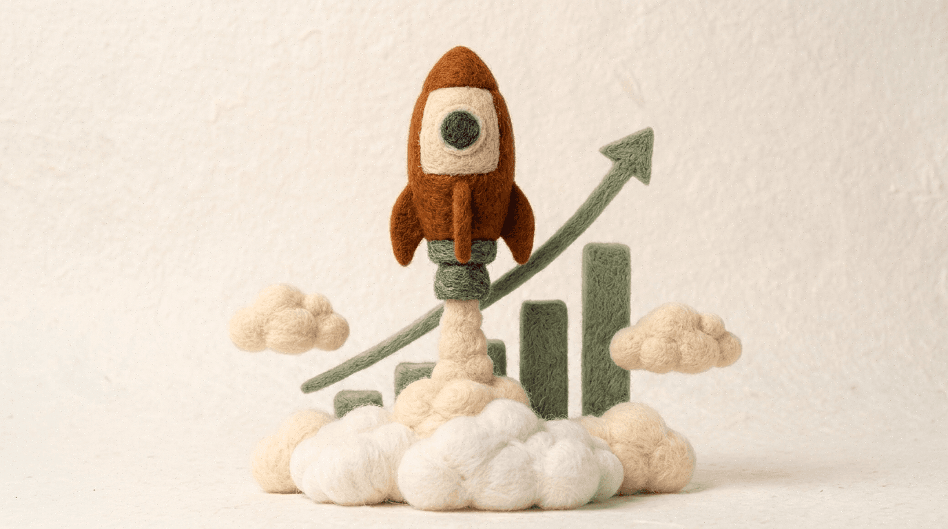 Needle-felted celebration scene
